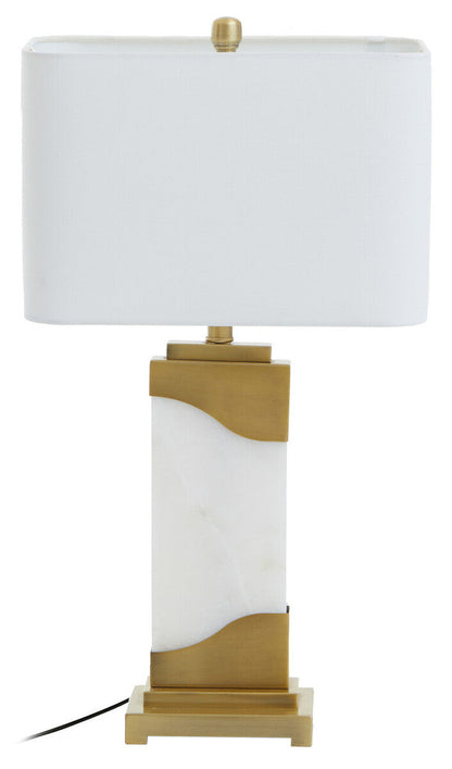 Edith Table Lamp in White Marble and Gold