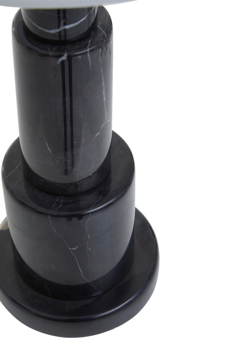 Elara Black Marble Table Lamp with Ivory Shade