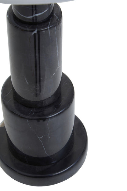 Elara Black Marble Table Lamp with Ivory Shade