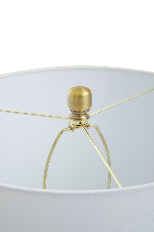 Elara Black Marble Table Lamp with Ivory Shade