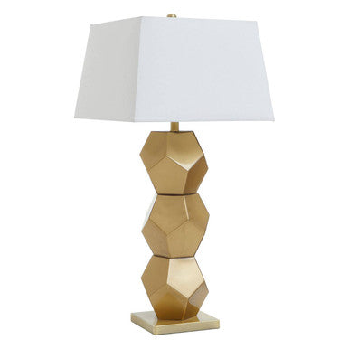 Eleri Gold Glass Table Lamp with Brushed Gold Base