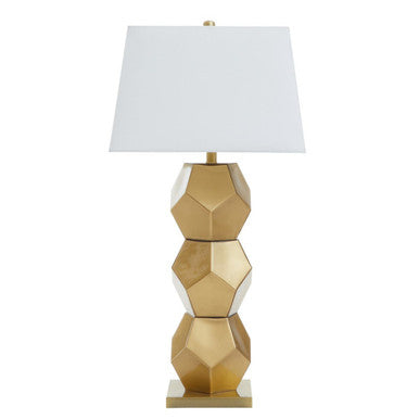Eleri Gold Glass Table Lamp with Brushed Gold Base