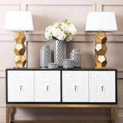 Eleri Gold Glass Table Lamp with Brushed Gold Base