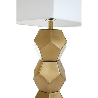 Eleri Gold Glass Table Lamp with Brushed Gold Base