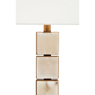 Marmo White Fabric Shade Table Lamp