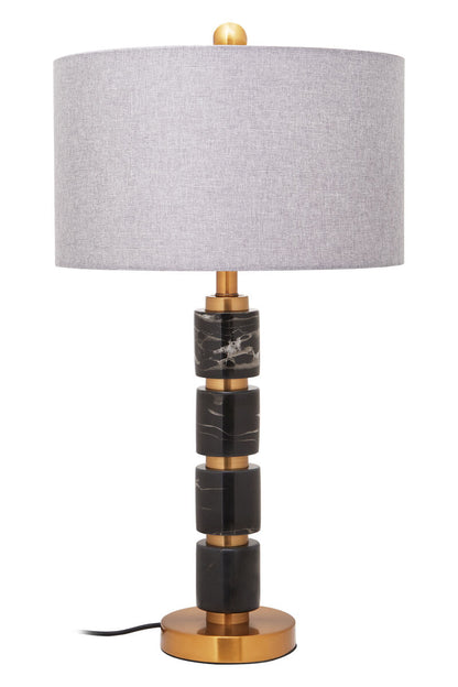 Marmo Grey Fabric Shade Table Lamp