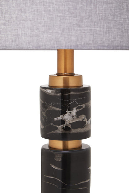 Marmo Grey Fabric Shade Table Lamp