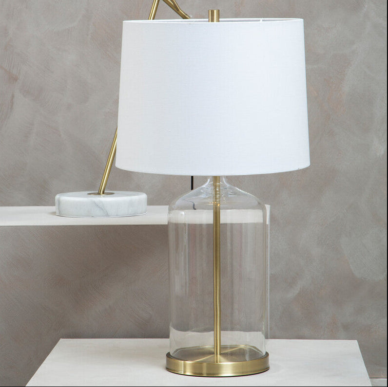 Nadia White Fabric Shade Table Lamp