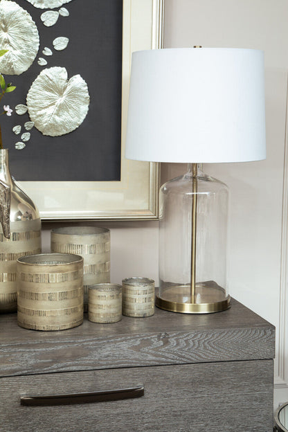 Nadia White Fabric Shade Table Lamp