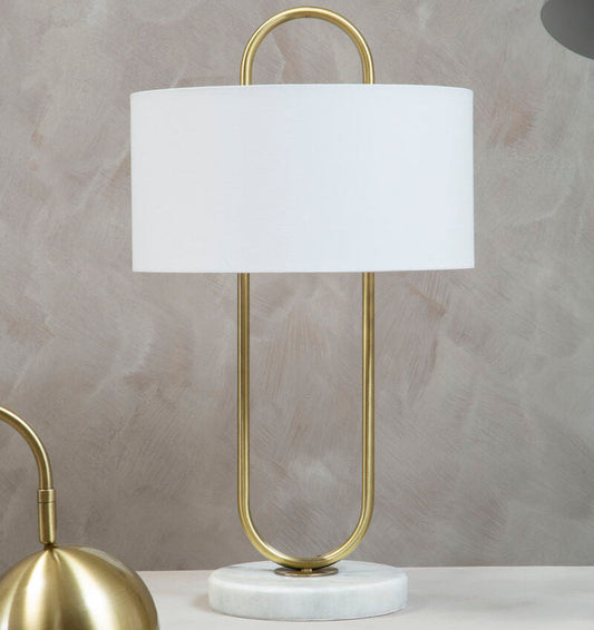 Nolan White Fabric Shade Table Lamp