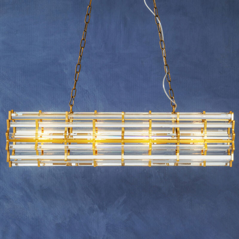 Brass Eight Bulb Pendant Light | Karli