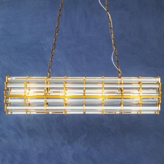 Brass Eight Bulb Pendant Light | Karli