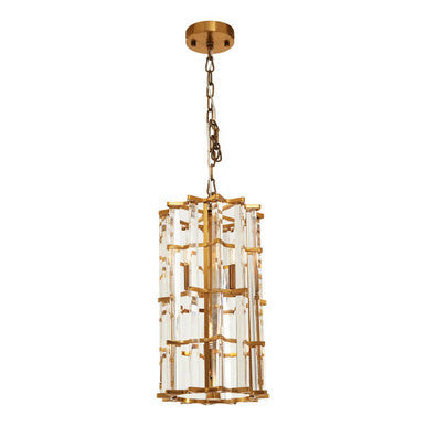 Brass Finish Small Vertical Pendant Light | Karli