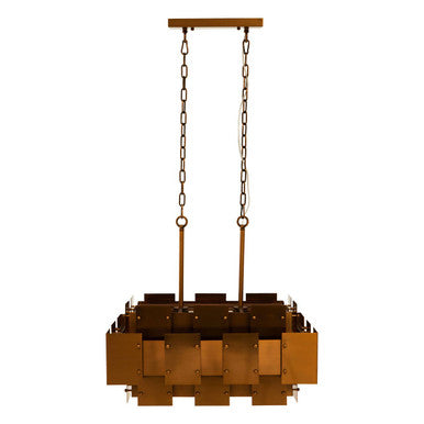 Karlo Metal Brass Finish Pendant Light With Eight Bulbs