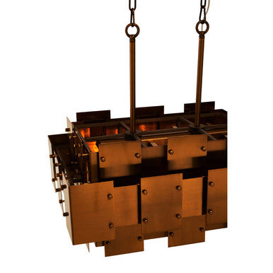 Karlo Metal Brass Finish Pendant Light With Eight Bulbs