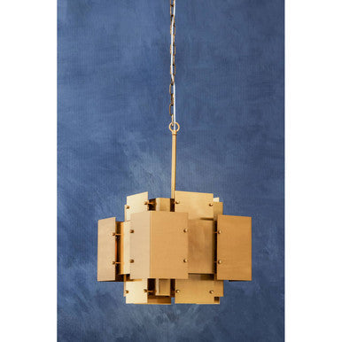 Metal Brass Finish Pendant Light with Four Bulbs | Karlo