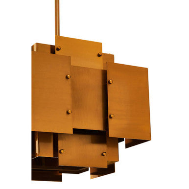 Karlo Metal Brass Finish Pendant Light With Four Bulbs