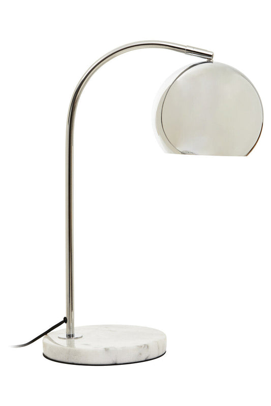 Karter Chrome Finish Table Lamp With White Base