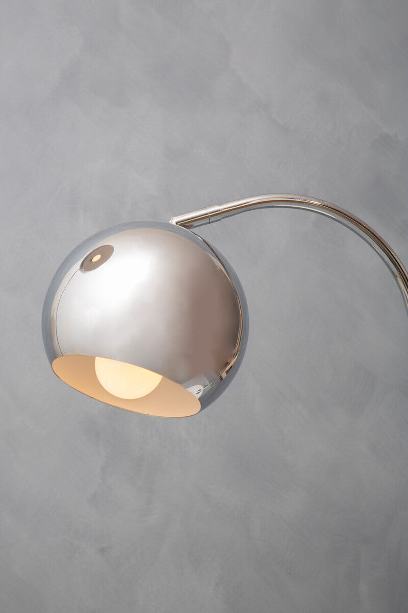 Karter Chrome Finish Table Lamp With White Base