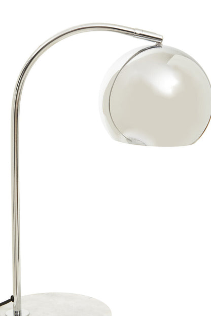 Karter Chrome Finish Table Lamp With White Base