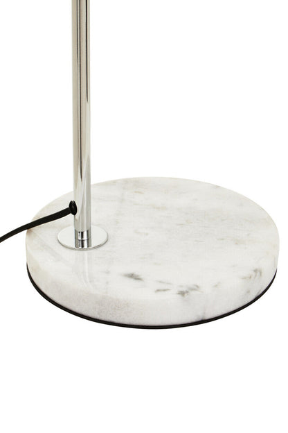 Karter Chrome Finish Table Lamp With White Base