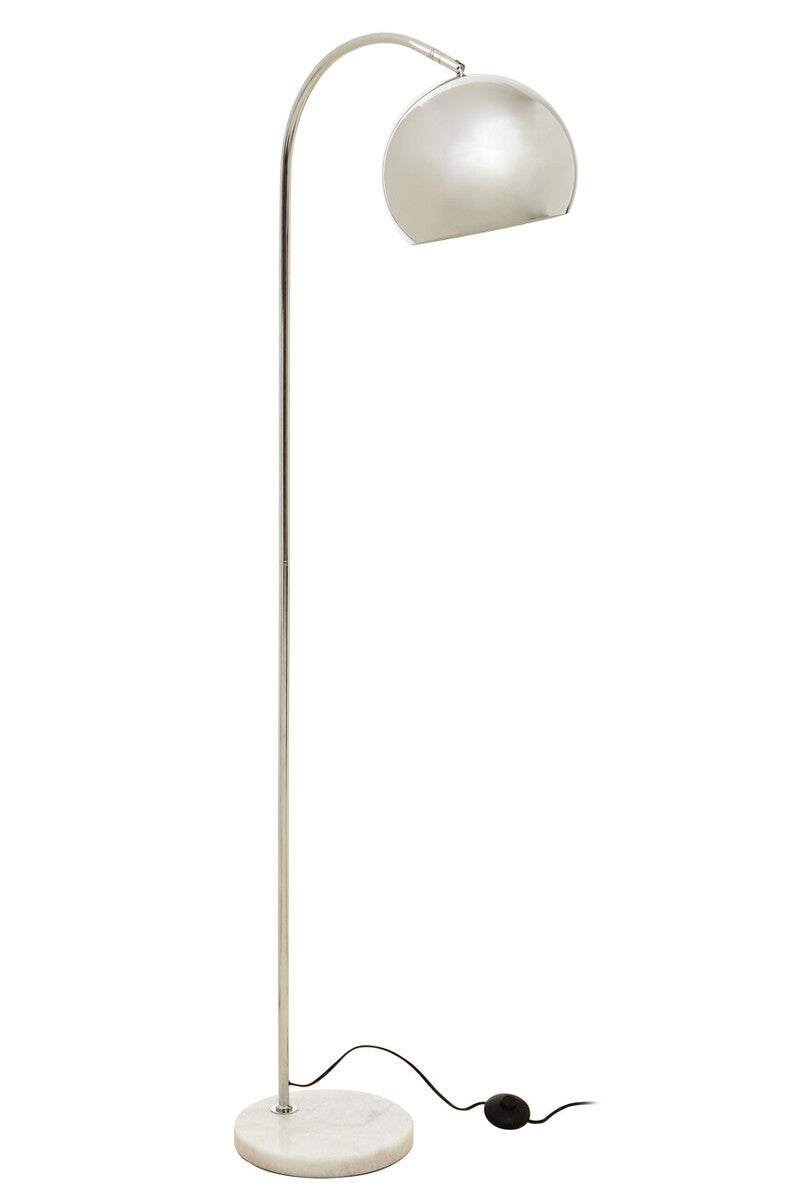 Karter Floor Chrome Finish Lamp With White Base