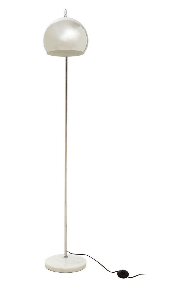 Karter Floor Chrome Finish Lamp With White Base
