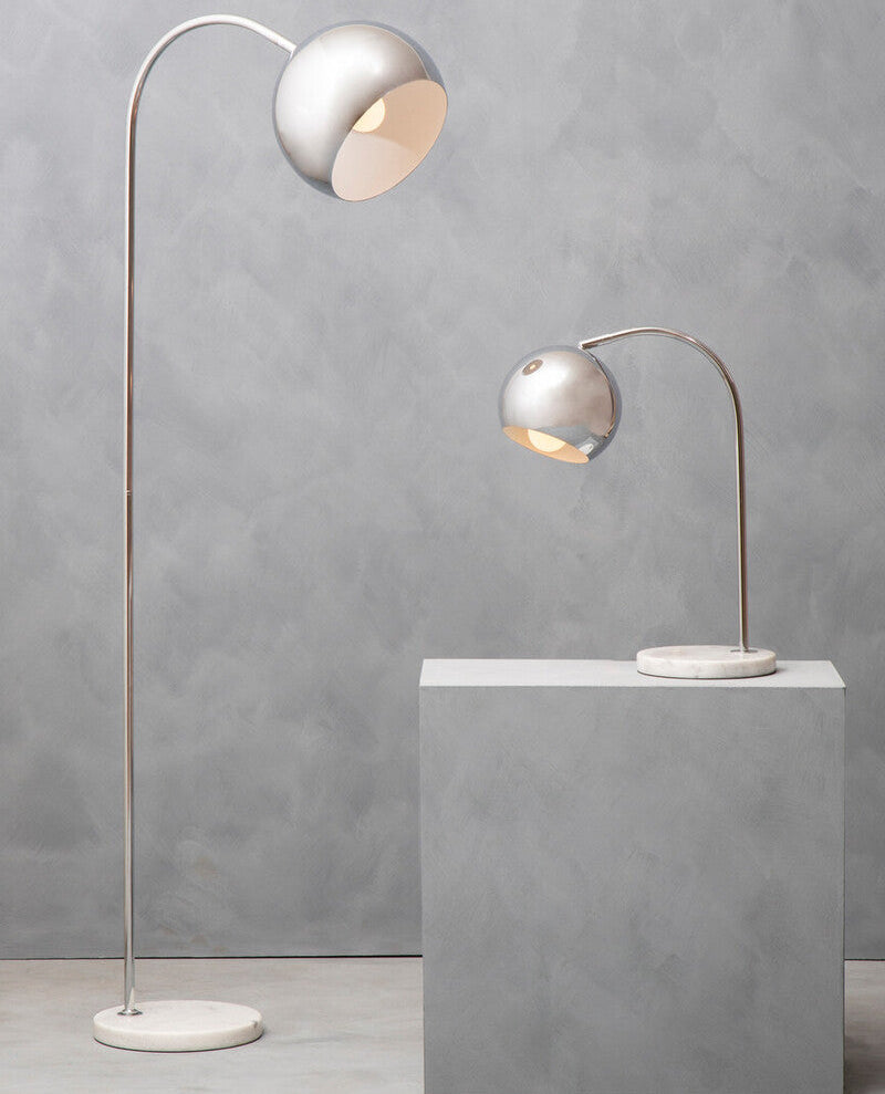 Karter Floor Chrome Finish Lamp With White Base