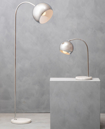 Karter Floor Chrome Finish Lamp With White Base