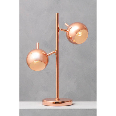 Karter Copper Finish Table Lamp With Two Lights