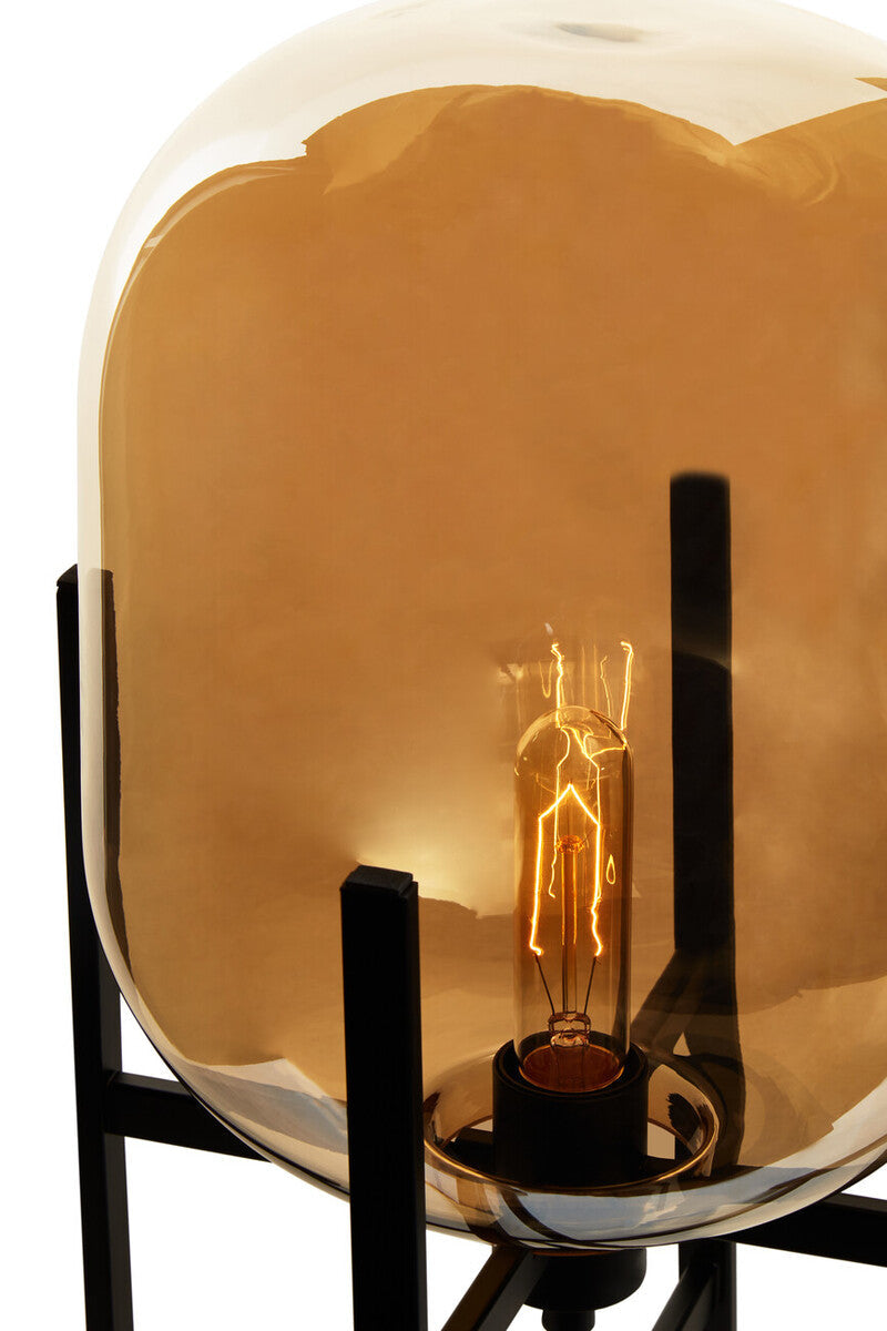 Trieste Matte Black and Glass Table Lamp