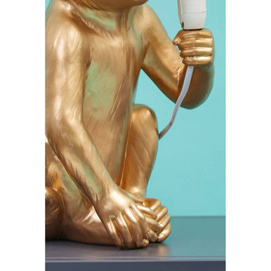 Boho Gold Finish Monkey Lamp