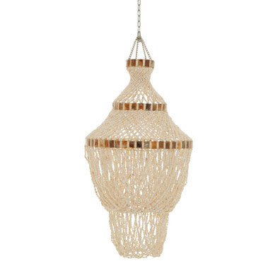 Palu Natural White and Amber Shell Pendant Shade