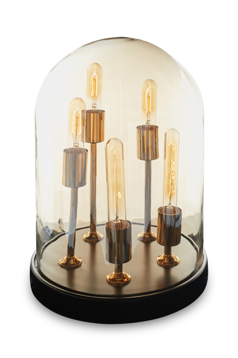 Dome Amber Glass Table Lamp