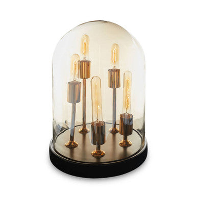 Dome Amber Glass Table Lamp