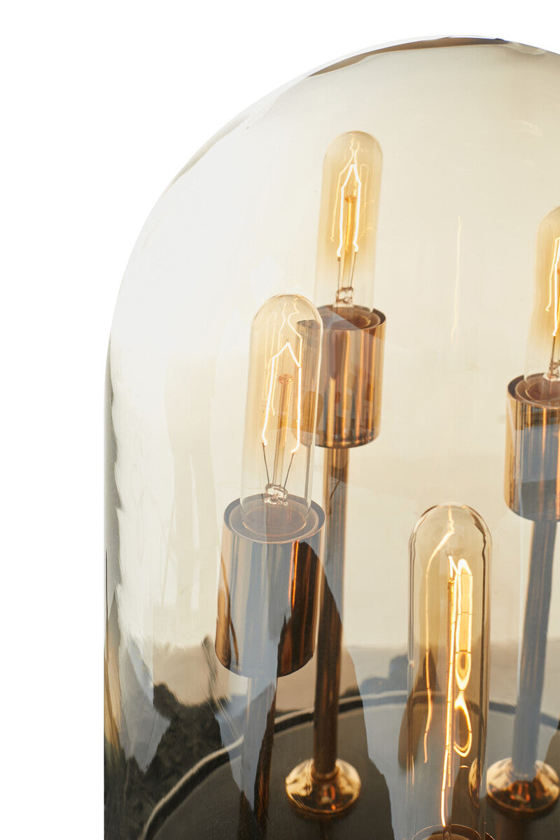 Dome Amber Glass Table Lamp