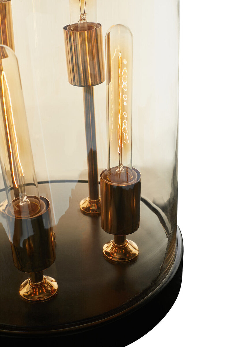 Dome Amber Glass Table Lamp