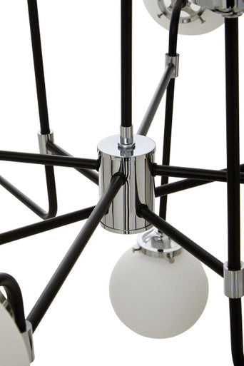 Black Finish 16 Arm Statement Pendant Light | Abira