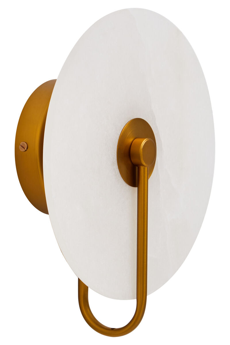 Waldorf White Marble Wall Light with Gold Accent