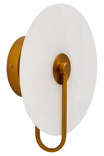 Waldorf White Marble Wall Light with Gold Accent