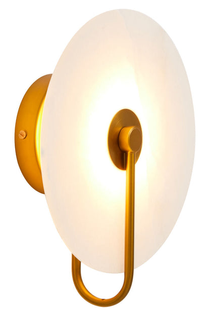 Waldorf White Marble Wall Light with Gold Accent