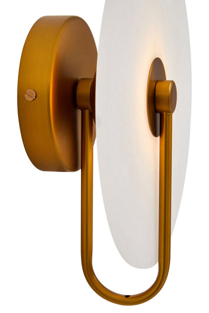 Waldorf White Marble Wall Light with Gold Accent