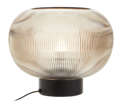 Enola Large Ribbed Smoked Glass Table Lamp