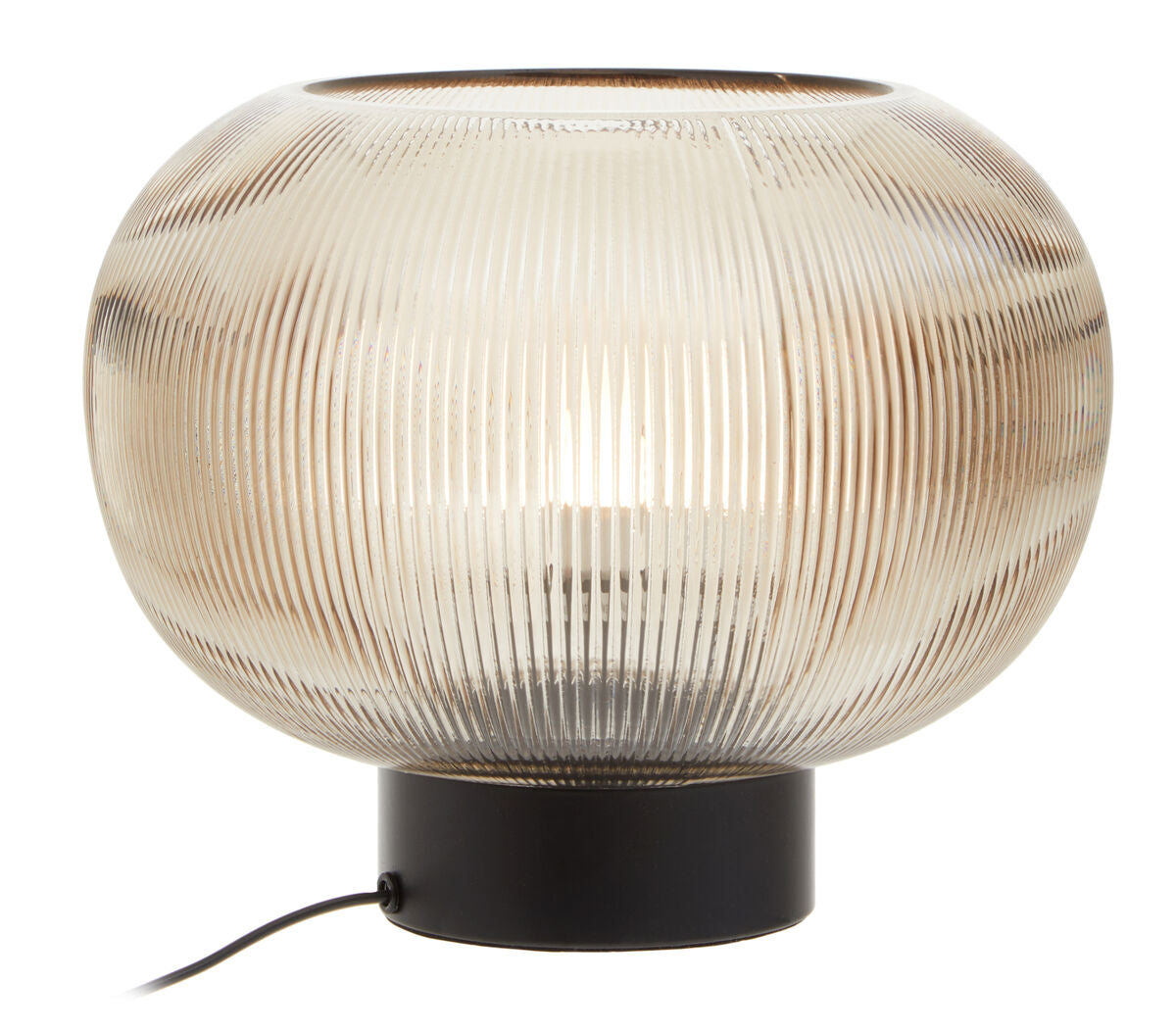 Enola Large Ribbed Smoked Glass Table Lamp