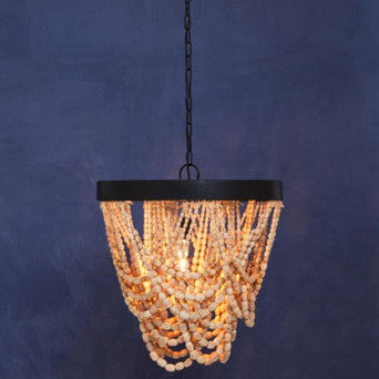 Lapiz Wood Bead Chandelier