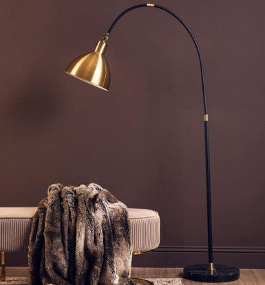 Newton Gold Finish Metal Shade Floor Lamp