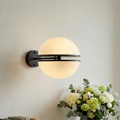 Matt Black Ball Wall Light | Abira