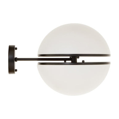 Abira Matt Black Ball Wall Light