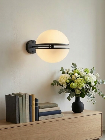 Matt Black Ball Wall Light | Abira