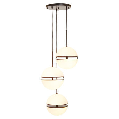 Abira Three Ball Matt Black Pendant Light